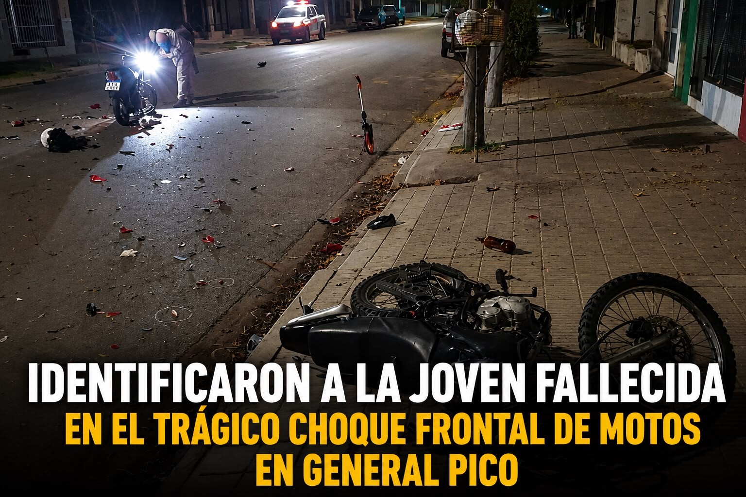 IDENTIFICARON A LA JOVEN FALLECIDA EN EL TRÁGICO CHOQUE FRONTAL DE MOTOS EN GENERAL PICO