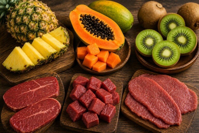 Una fruta puede ablandar la carne sin modificar su sabor