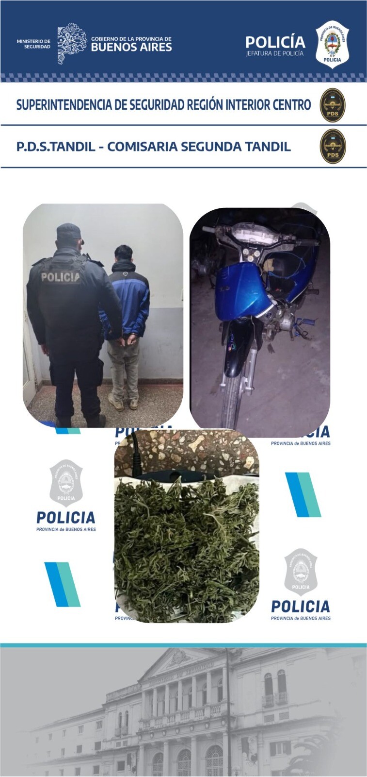 Operativos policiales con secuestro de motos, detenciones y secuestro de cannabis