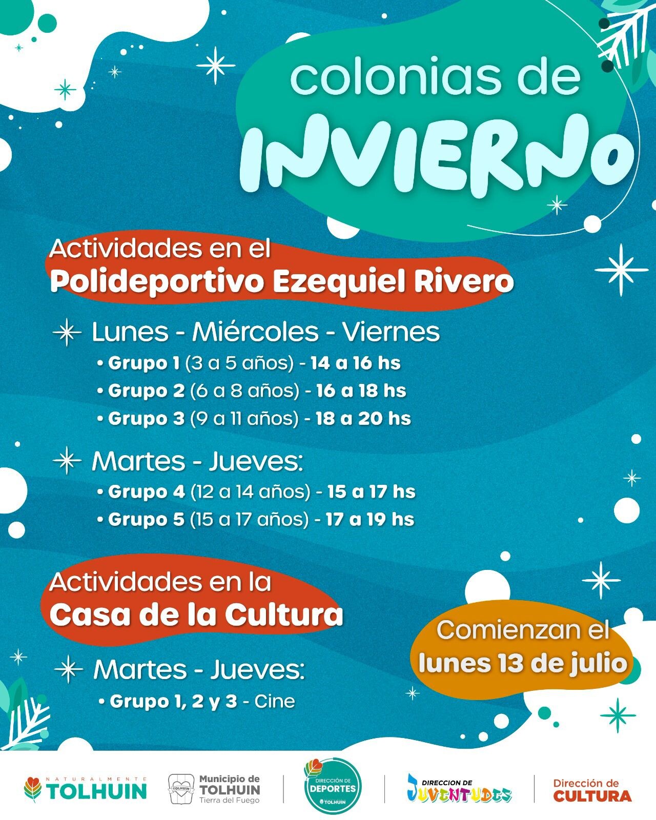 El Municipio de Tolhuin abre las inscripciones para las Colonias de Invierno 2026 El Municipio de Tolhuin abre las inscripciones para las Colonias de Invierno 2026
