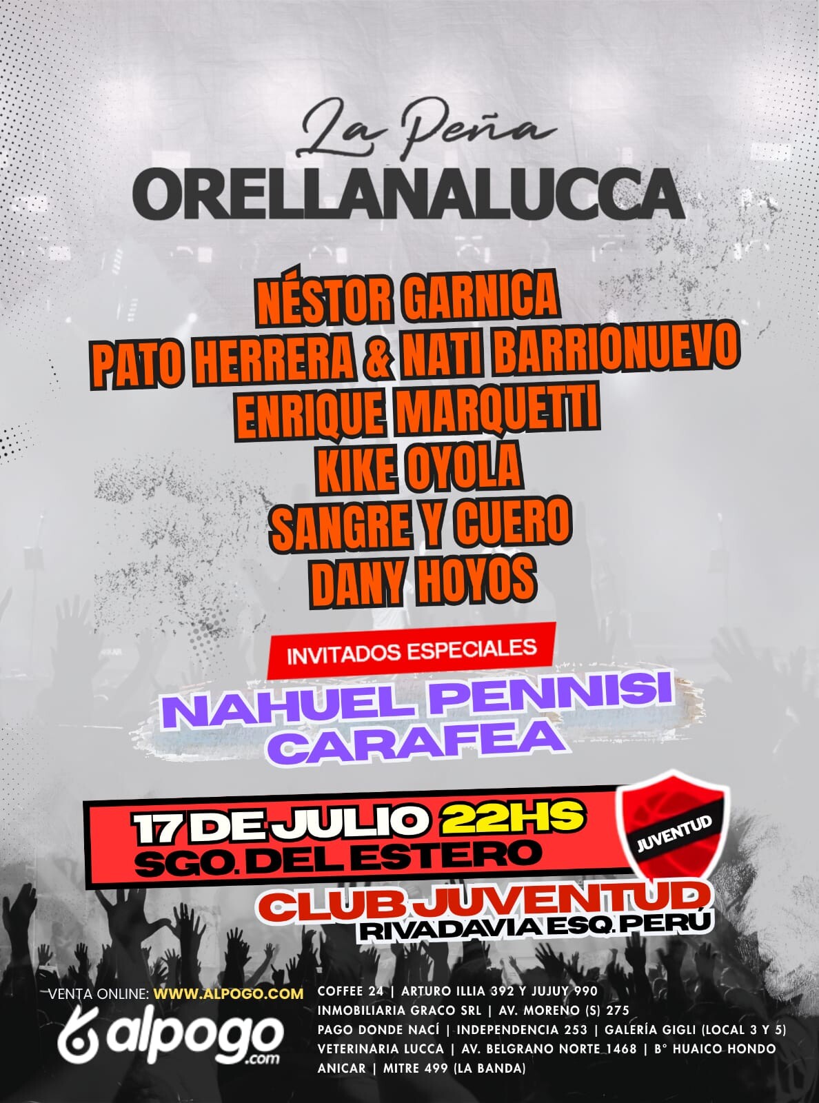WhatsApp Image 2026-07-16 at 12.57.22 PM.jpeg SE VIENE LA PEÑA ORELLANA LUCCA: UNA NOCHE DE FOLCLORE CON GRANDES ARTISTAS EN EL CLUB JUVENTUD