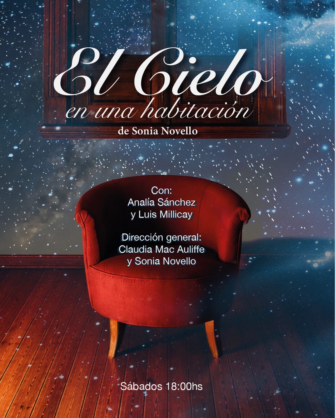 «El cielo en una habitación»: estreno el 8 de agosto en La Gloria espacio teatral