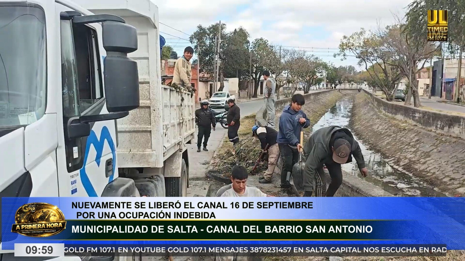 Nuevamente liberaron el canal 16 de Septiembre tras una ocupación indebida