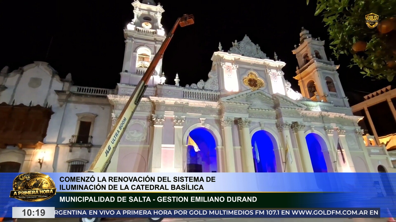 La Municipalidad de Salta renueva la iluminación de la Catedral Basílica de cara a la Fiesta del Milagro