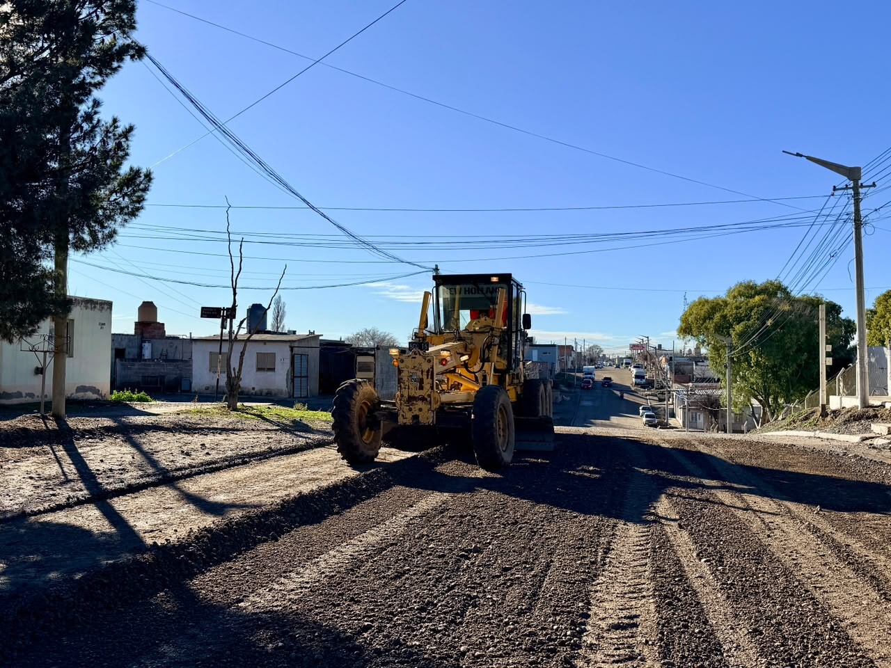 La Municipalidad de Trelew realizó tareas de repaso de calles en el barrio Corradi