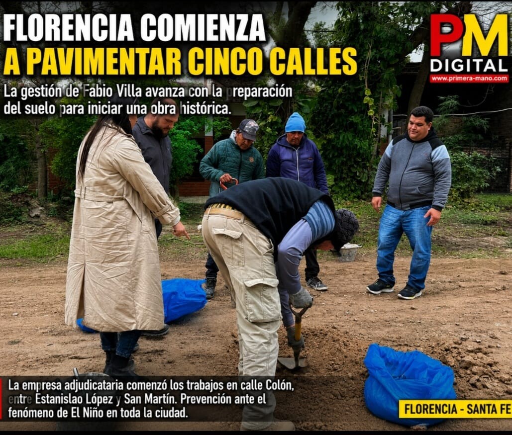 Florencia Avanza Con La Pavimentación De Cinco Calles