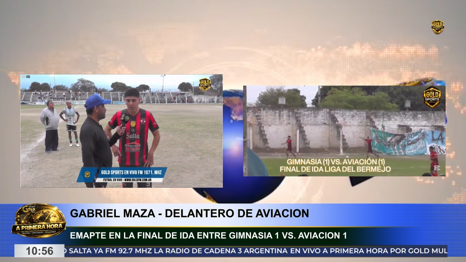Empate 1 a 1 entre Gimnasia y Tiro y Aviación en la final de ida de la Liga del Bermejo