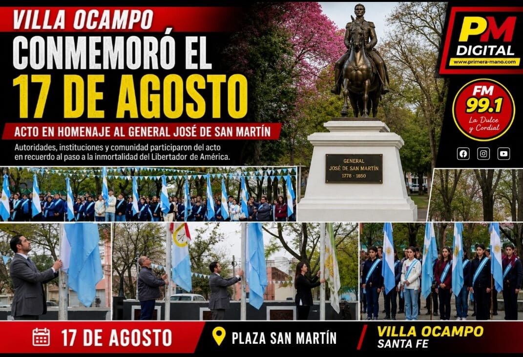 Villa Ocampo Conmemoró El 17 De Agosto Con Un Acto En Homenaje Al General José De San Martín
