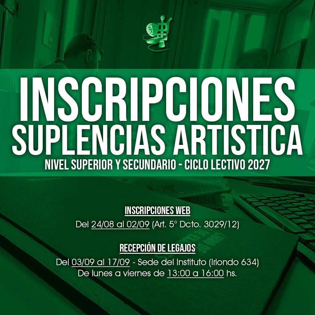 Inscripciones A Suplencias De Educación Artística Para El Ciclo Lectivo 2027