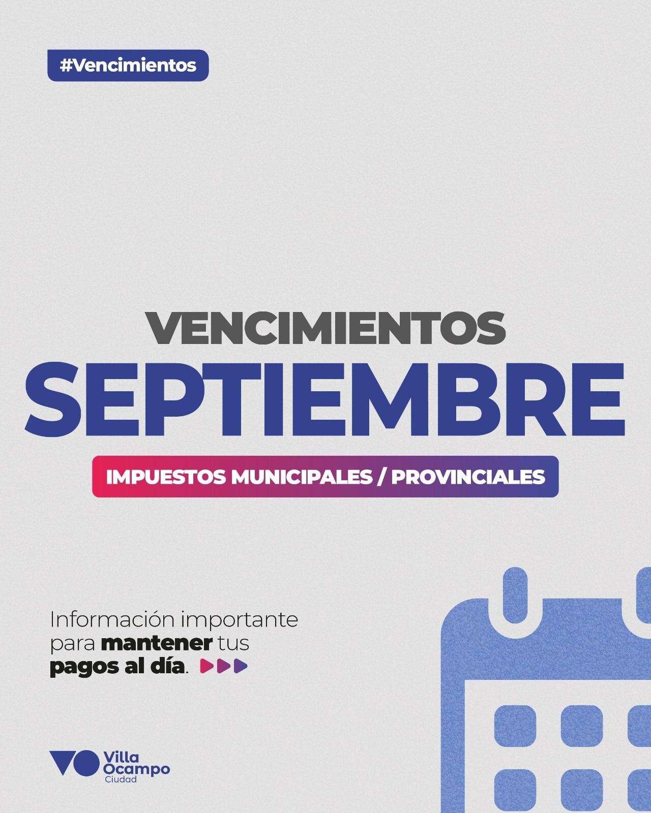 Vencimientos De Impuestos Municipales Y Provinciales Correspondientes A Septiembre