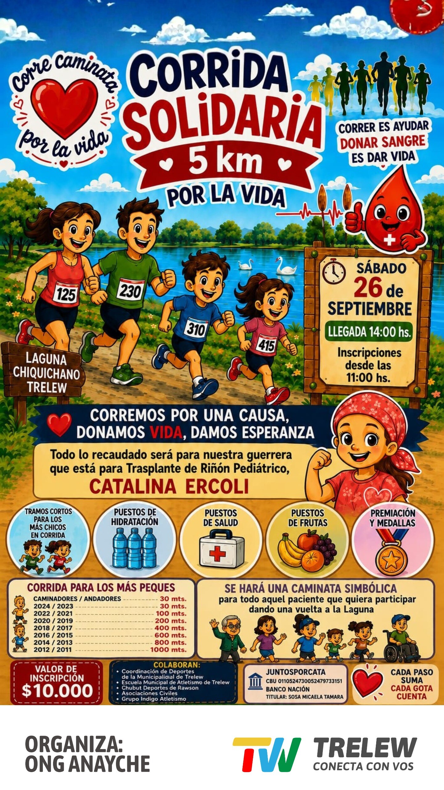 El Municipio de Trelew acompaña la Corrida Solidaria “Por la Vida” El Municipio de Trelew acompaña la Corrida Solidaria “Por la Vida”