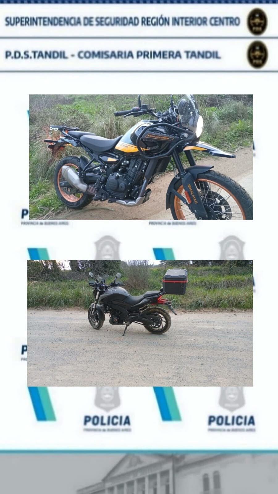 CUATRO ALLANAMIENTOS Y DOS MOTOCICLETAS RECUPERADAS TRAS UNA INVESTIGACIÓN DE LA COMISARÍA PRIMERA