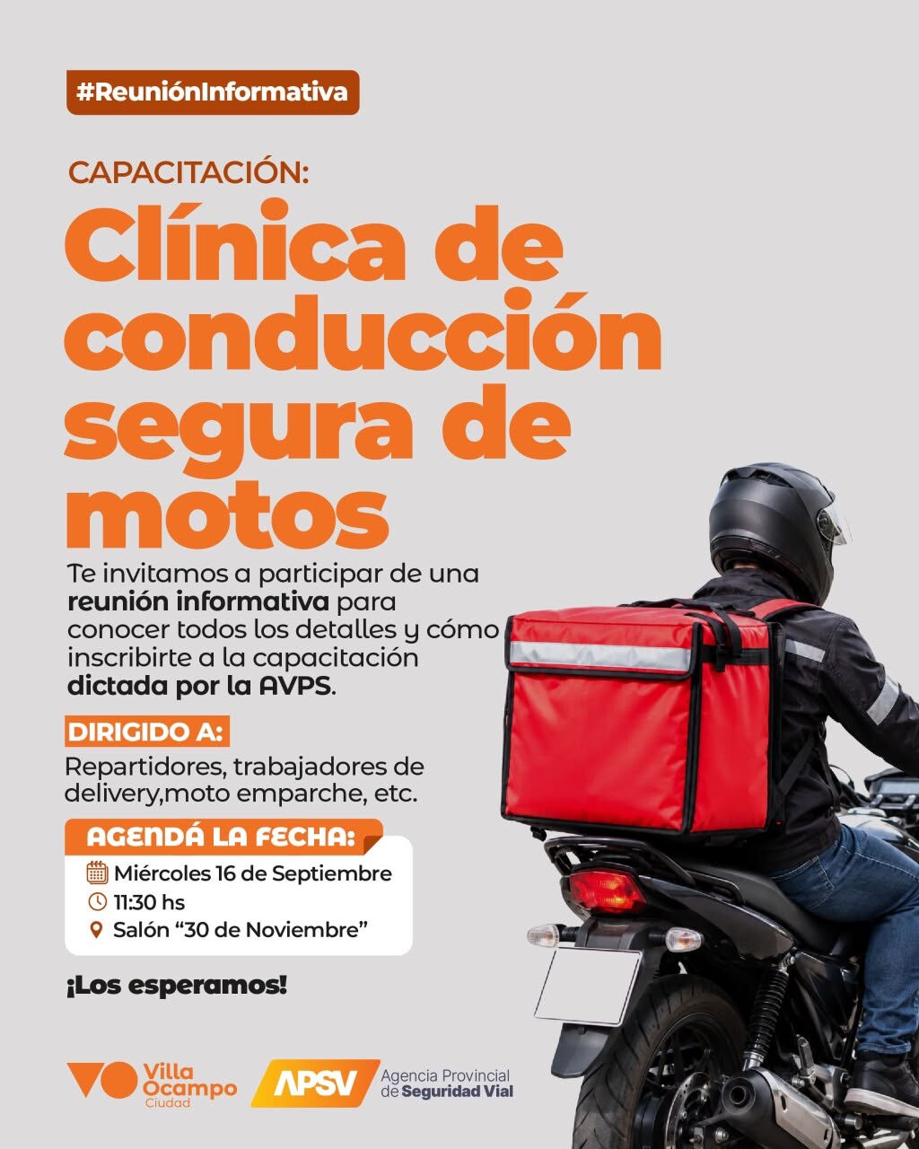 Reunión Informativa Sobre Capacitación En Conducción Segura De Motos