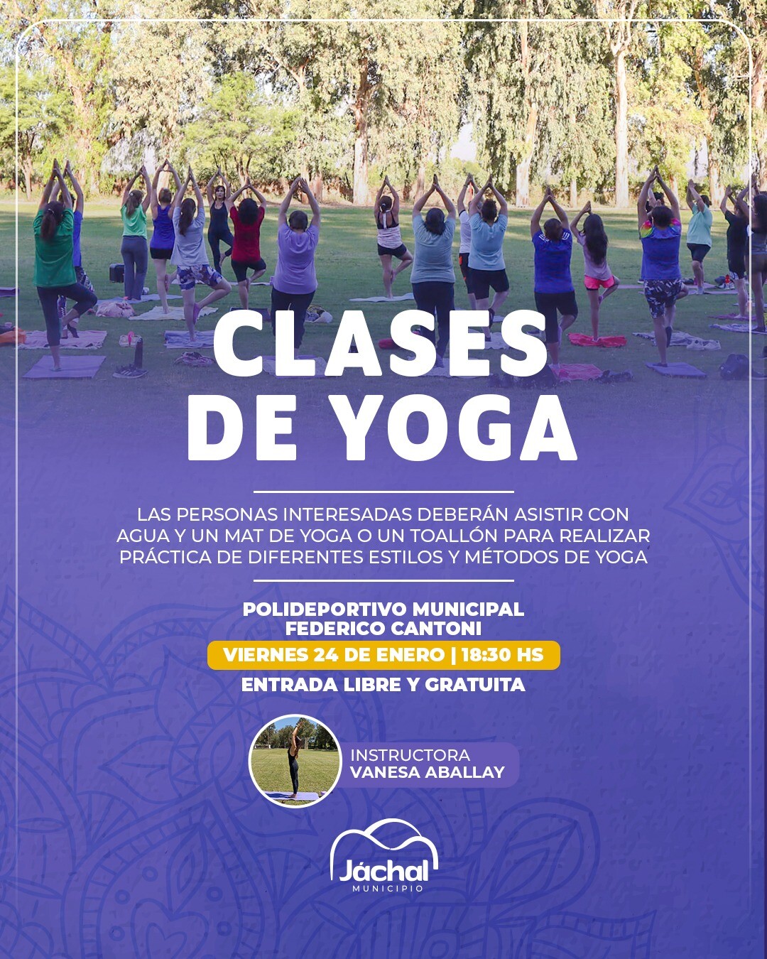 JÁCHAL: yoga en el Polideportivo Municipal