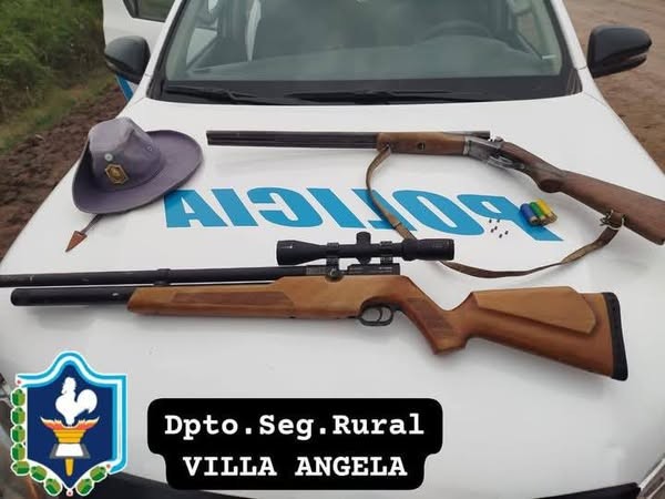 VILLA ÁNGELA: LA POLICÍA SECUESTRA UN ANIMAL FAENADO Y ARMAS EN UN OPERATIVO RURAL