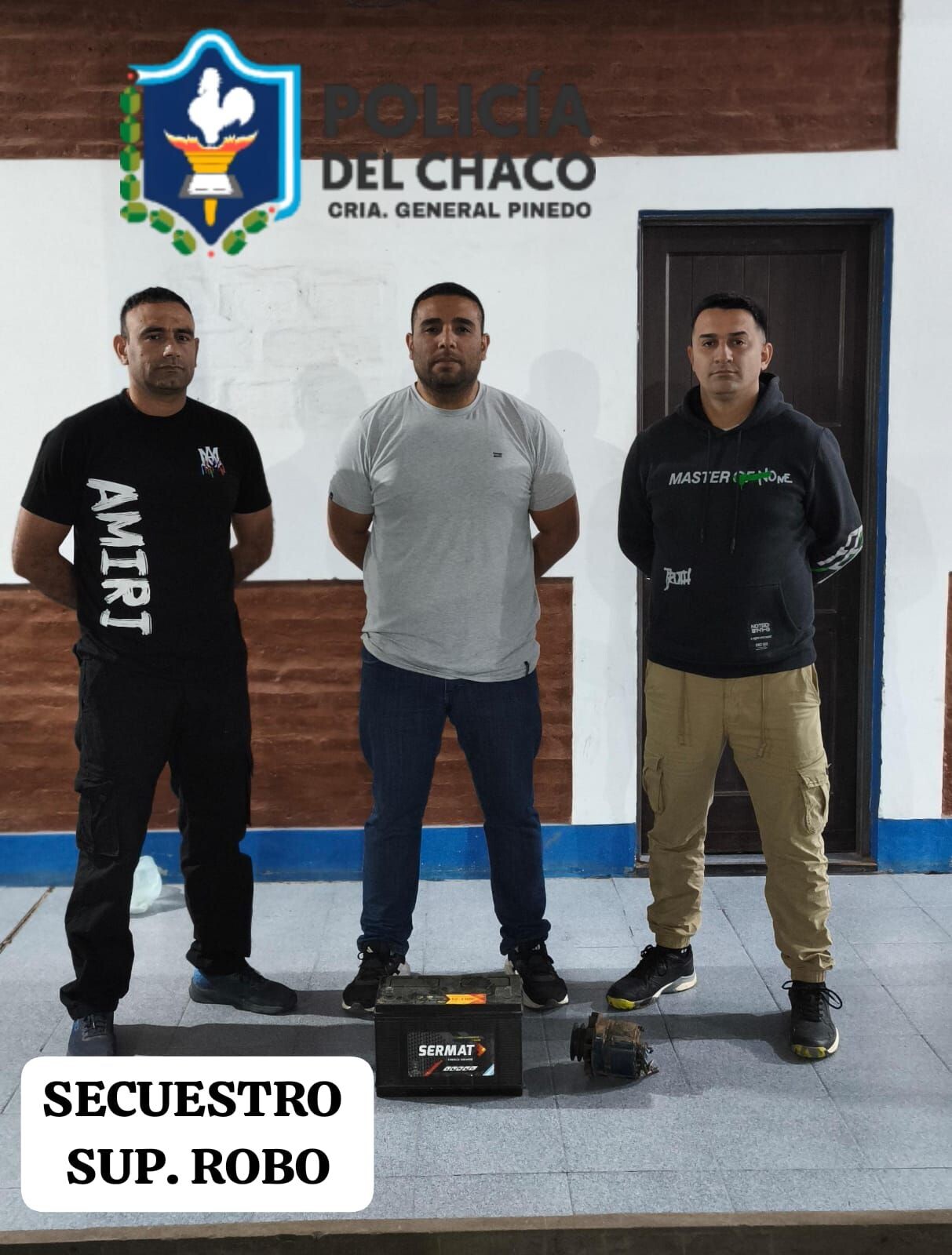 GRAL PINEDO: LA POLICIA RECUPERA UNA BATERIA SUSTRAÍDA