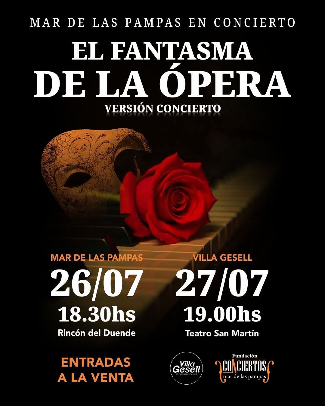 El Fantasma de la Ópera llega a Mar de las Pampas