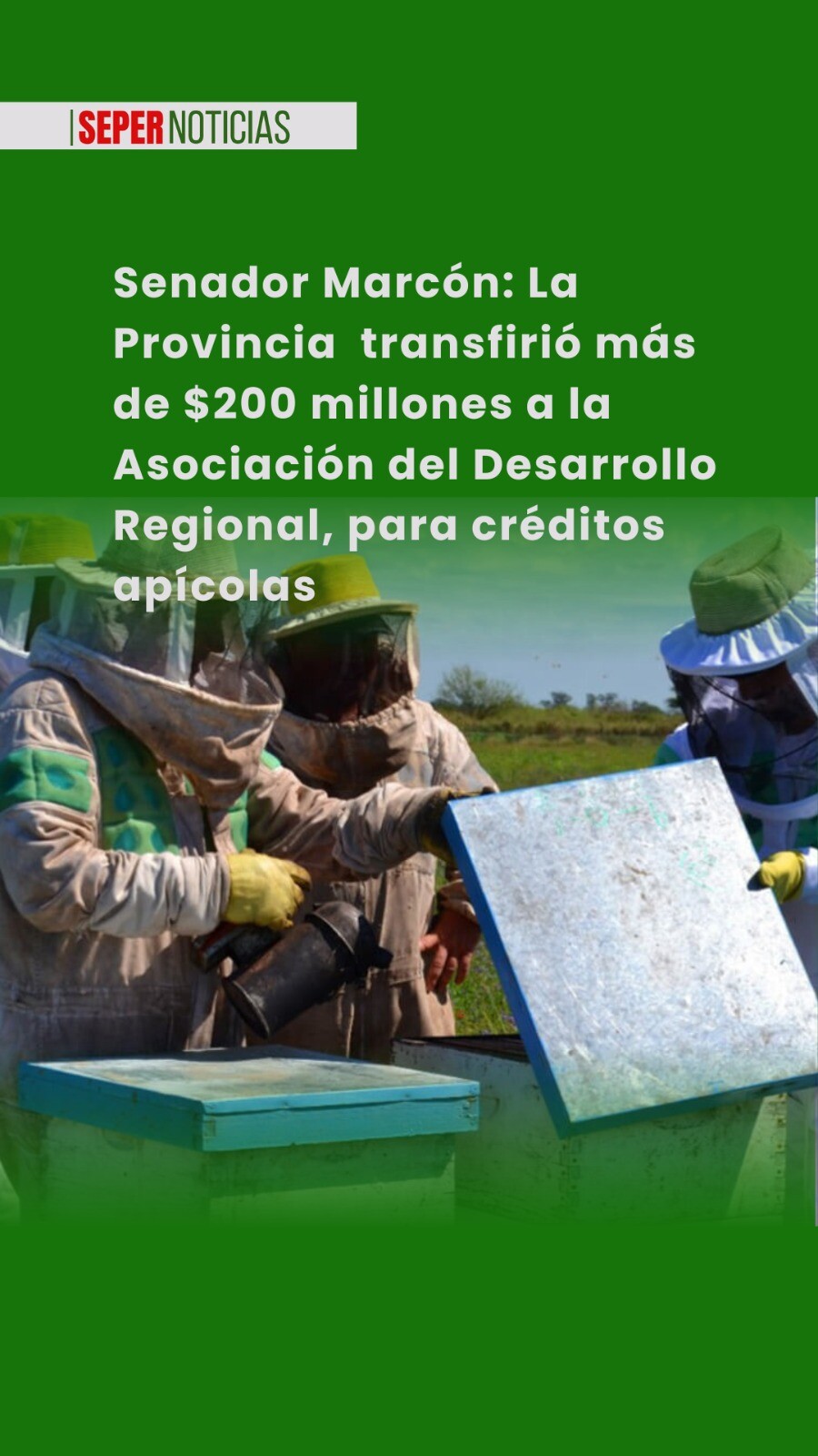 aPICOLAS.jpeg SENADOR MARCÓN: La Provincia Tansfirió Más De 200 Millones de Pesos a la Asociación del Desarrollo Regional, Para Créditos Apícolas