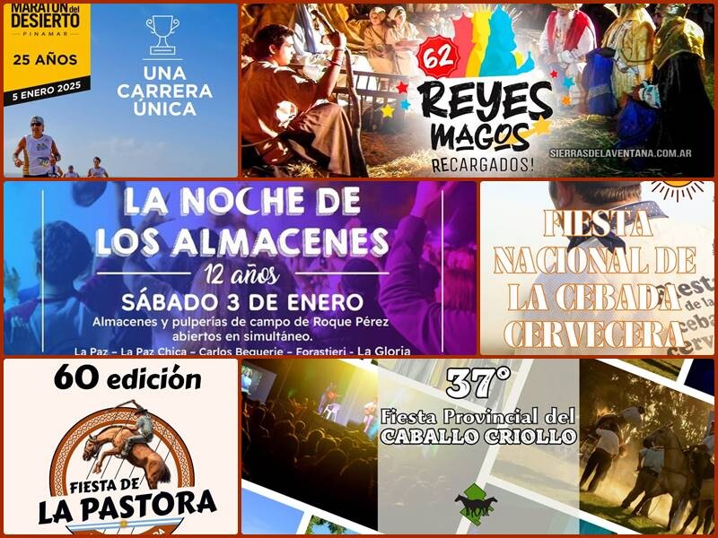 Agenda de eventos turísticos del 25 de diciembre de 2025 al 1 de enero de 2026