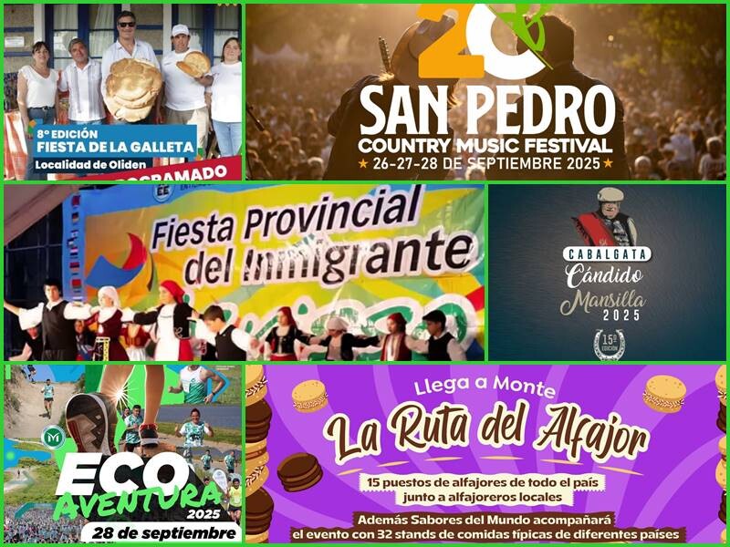 Agenda de eventos turísticos del 25 de septiembre al 2 de octubre