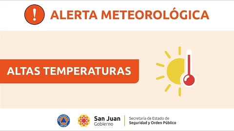 «Altas temperaturas en todo el territorio provincial desde el lunes 13 hasta el día viernes 17»