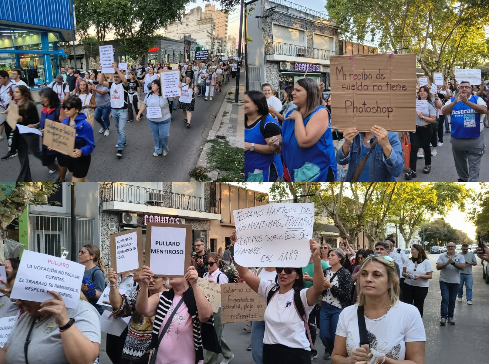 TODOS SOMOS AUTOCONVOCADOS: Fuerte protesta docente en Venado Tuerto y Hughes