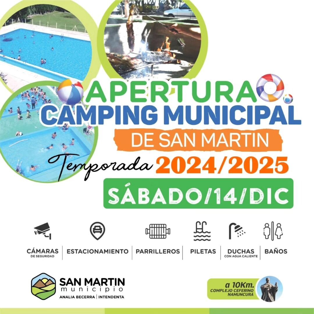 Este próximo sábado 14 de diciembre es la apertura de la temporada 2024-2025 del  camping municipal de San Martín.