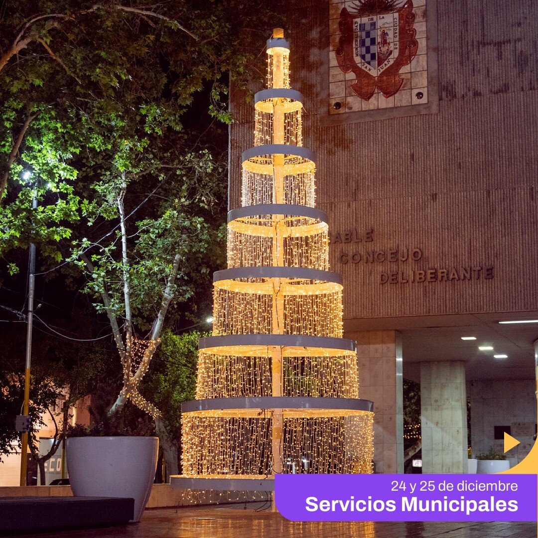 La Municipalidad de la Ciudad de San juan informa como operarán los servicios, el 24 y 25 de Diciembre