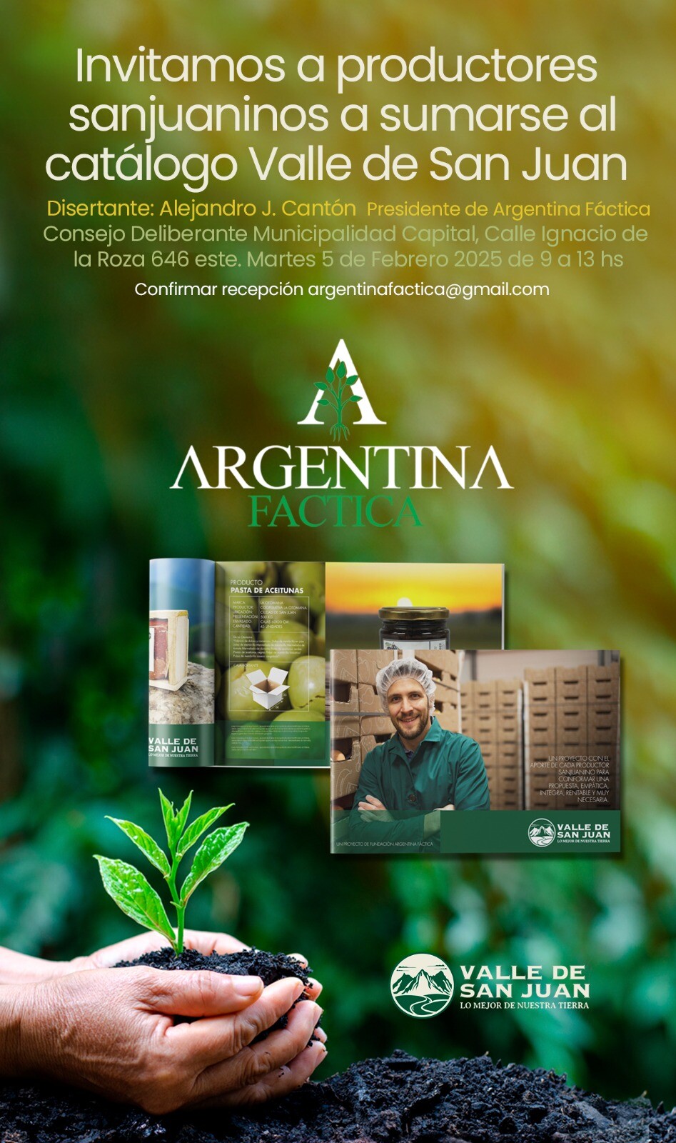 Convocan a productores a sumarse al catálogo “Valle de San Juan”