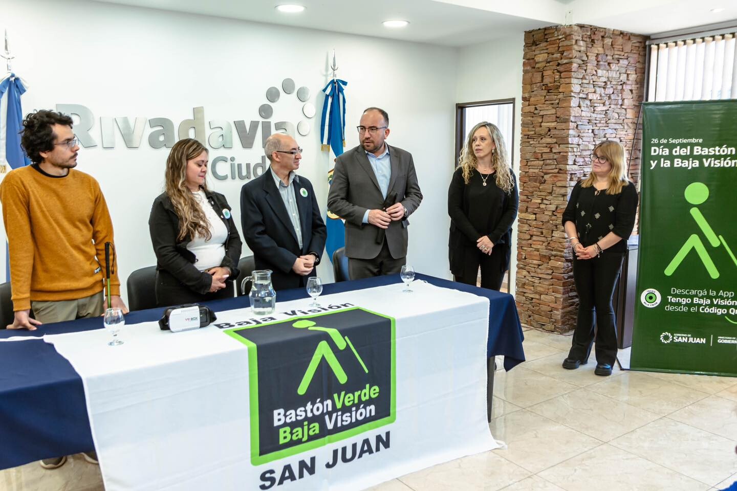 El municipio de la Ciudad de Rivadavia llevo a cabo una jornada especial para la Concientización sobre el Uso del Bastón Verde