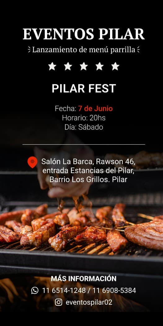 b.jpeg Pilar Fest: asado, barra libre y música en vivo