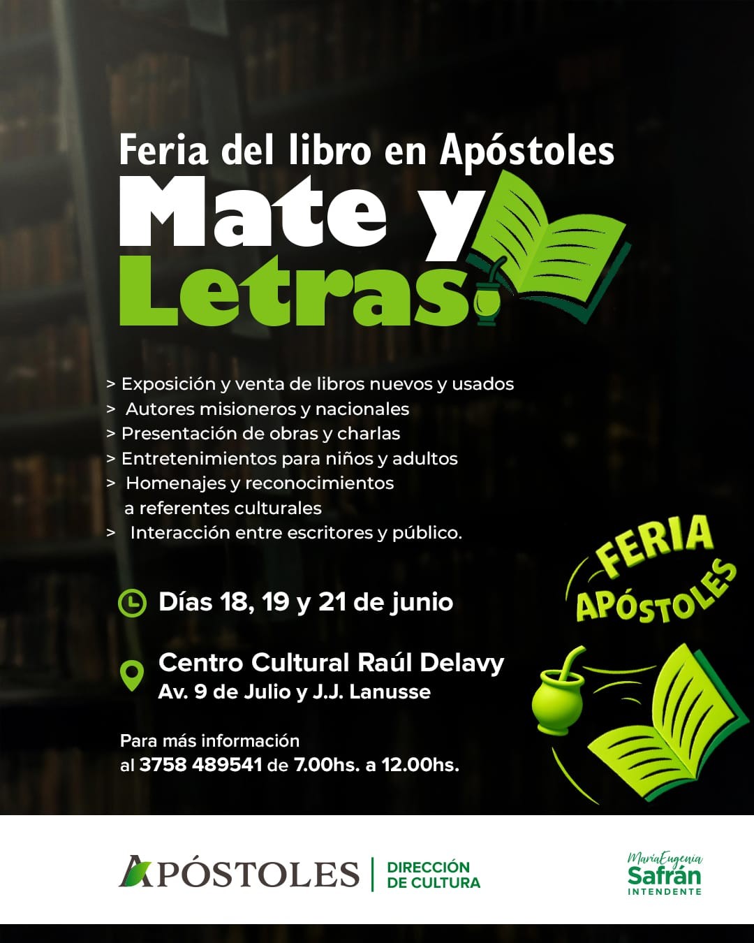 «Mate y letras» llega la Feria del Libro a Apóstoles
