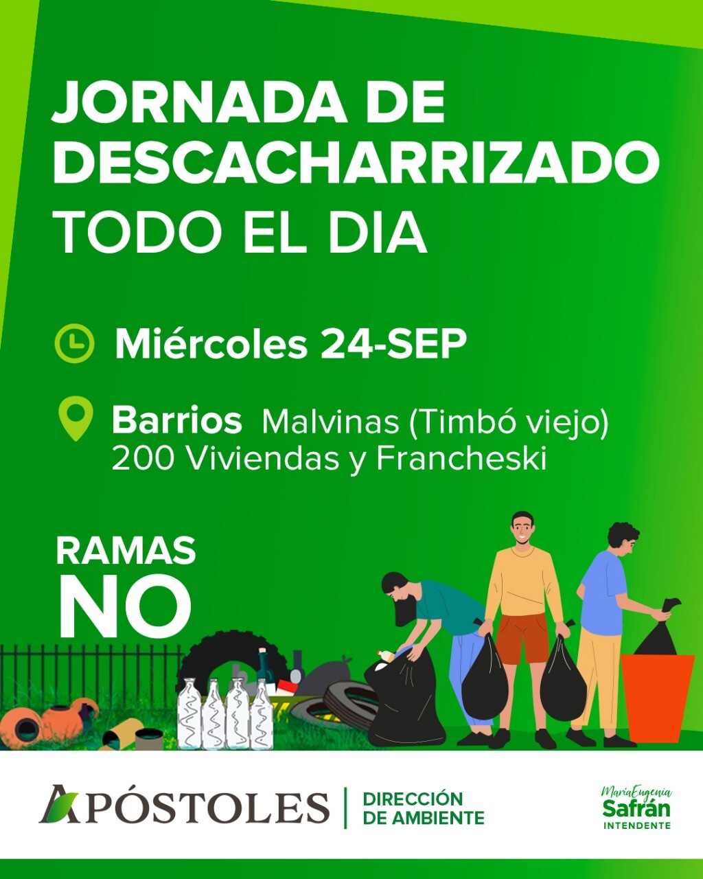 Importante Jornada de Descacharrizado en Barrios de Apóstoles