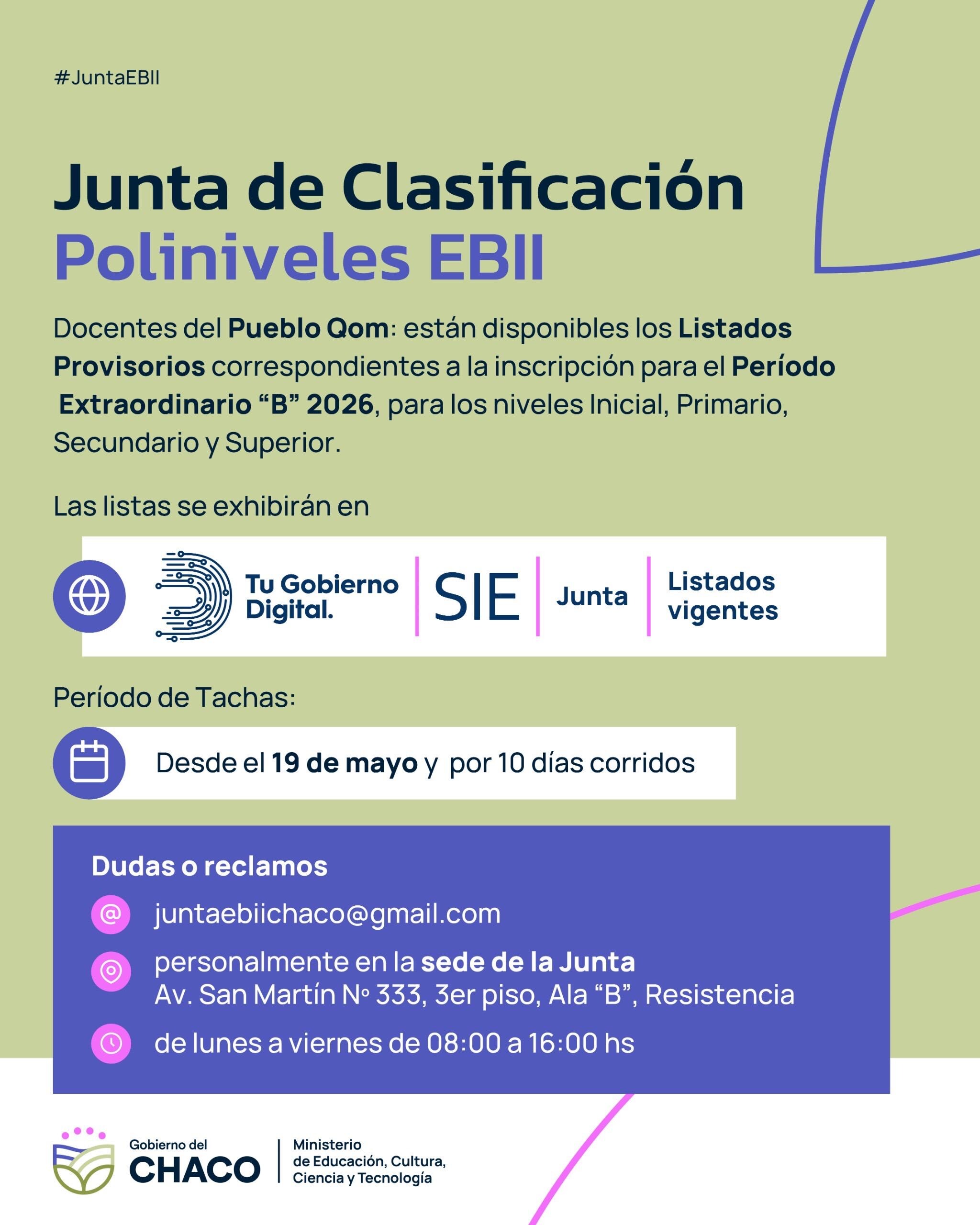 DOCENTES DEL PUEBLO QOM: PUBLICARON LOS LISTADOS PROVISORIOS DEL PERÍODO EXTRAORDINARIO “B” 2026
