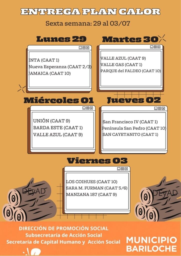 Municipio anuncia el cronograma de la sexta semana del Plan Calor