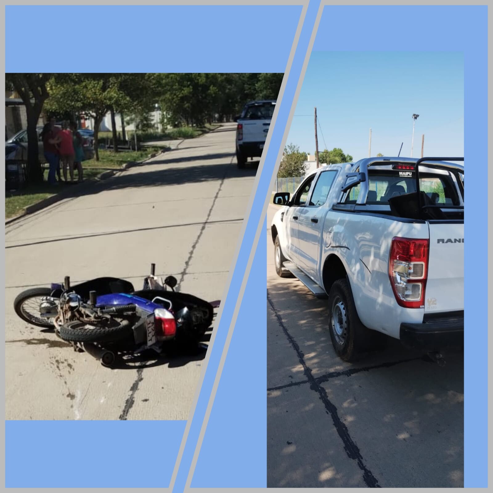 Impacto en San Guillermo: colisión entre camioneta y moto deja una herida