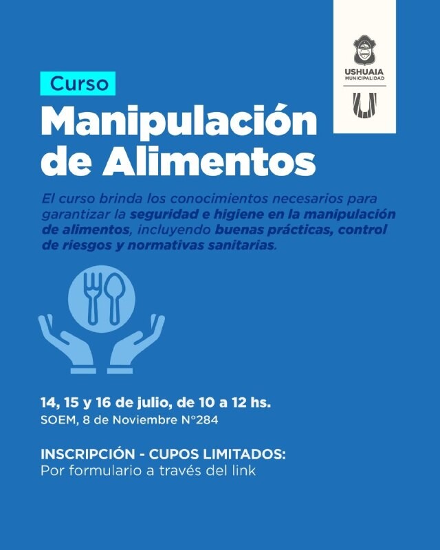 LA MUNICIPALIDAD ABRE LAS INSCRIPCIONES PARA UNA NUEVA EDICIÓN DEL CURSO DE MANIPULACIÓN DE ALIMENTOS LA MUNICIPALIDAD ABRE LAS INSCRIPCIONES PARA UNA NUEVA EDICIÓN DEL CURSO DE MANIPULACIÓN DE ALIMENTOS