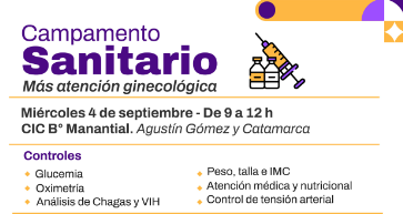 CAPITAL: » mañana miércoles 04/09, Campamento Sanitario Ginecológico en B° Manantial»