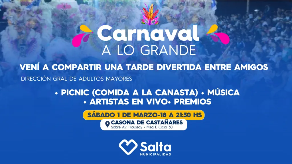 carnaval-a-lo-grande-flyer-1024x576.webp Este sábado se realizará el “Carnaval a lo Grande” en la Casona de Castañares