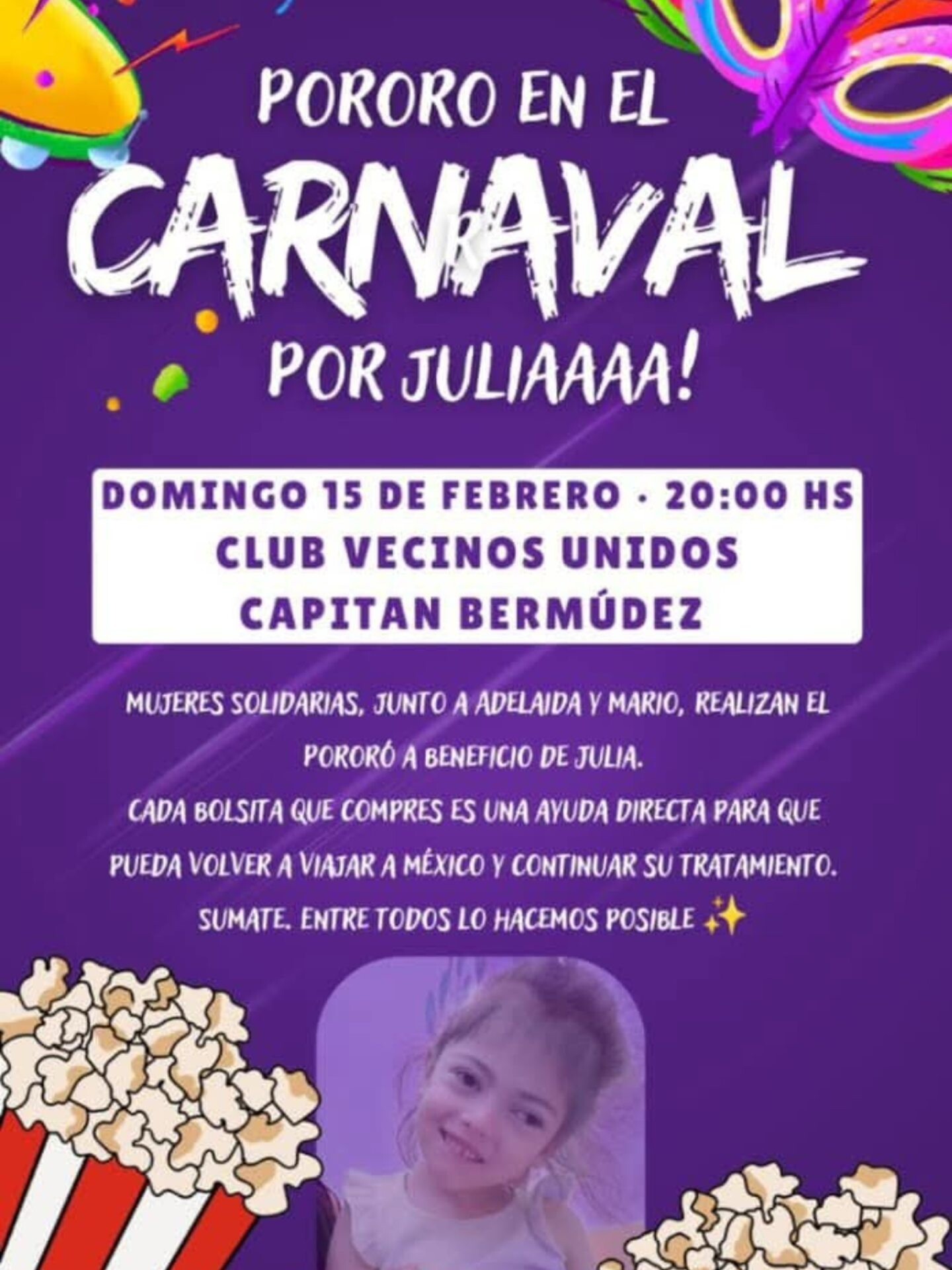 carnaval x julia.jpg Jornada solidaria en los carnavales de Vecinos Unidos