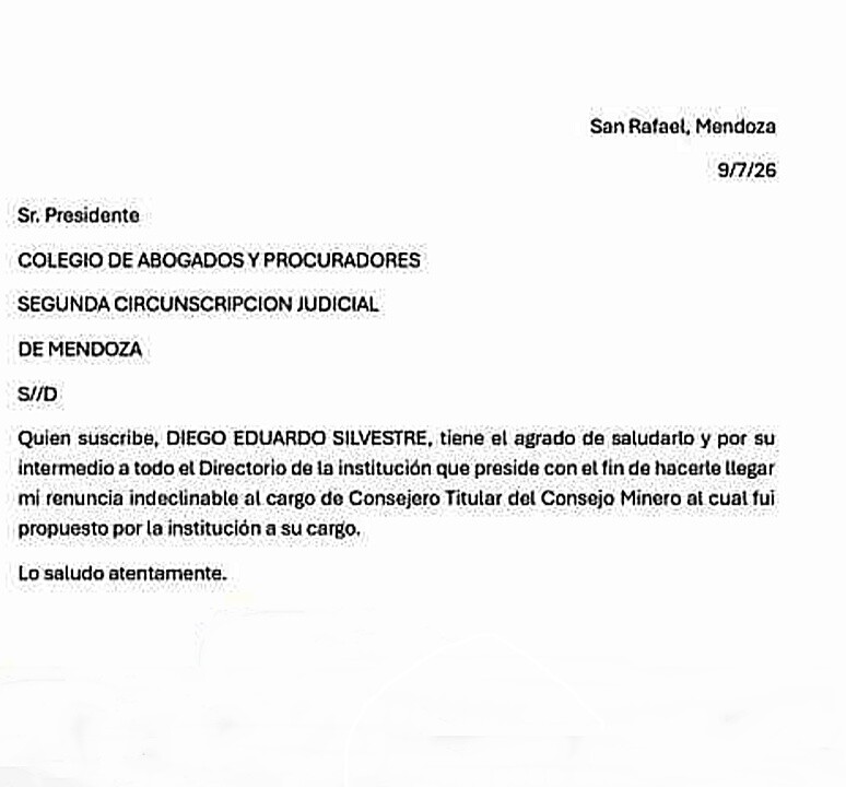 SAN RAFAEL | El Dr. Silvestre Padilla presentó su renuncia al Consejo de Minería