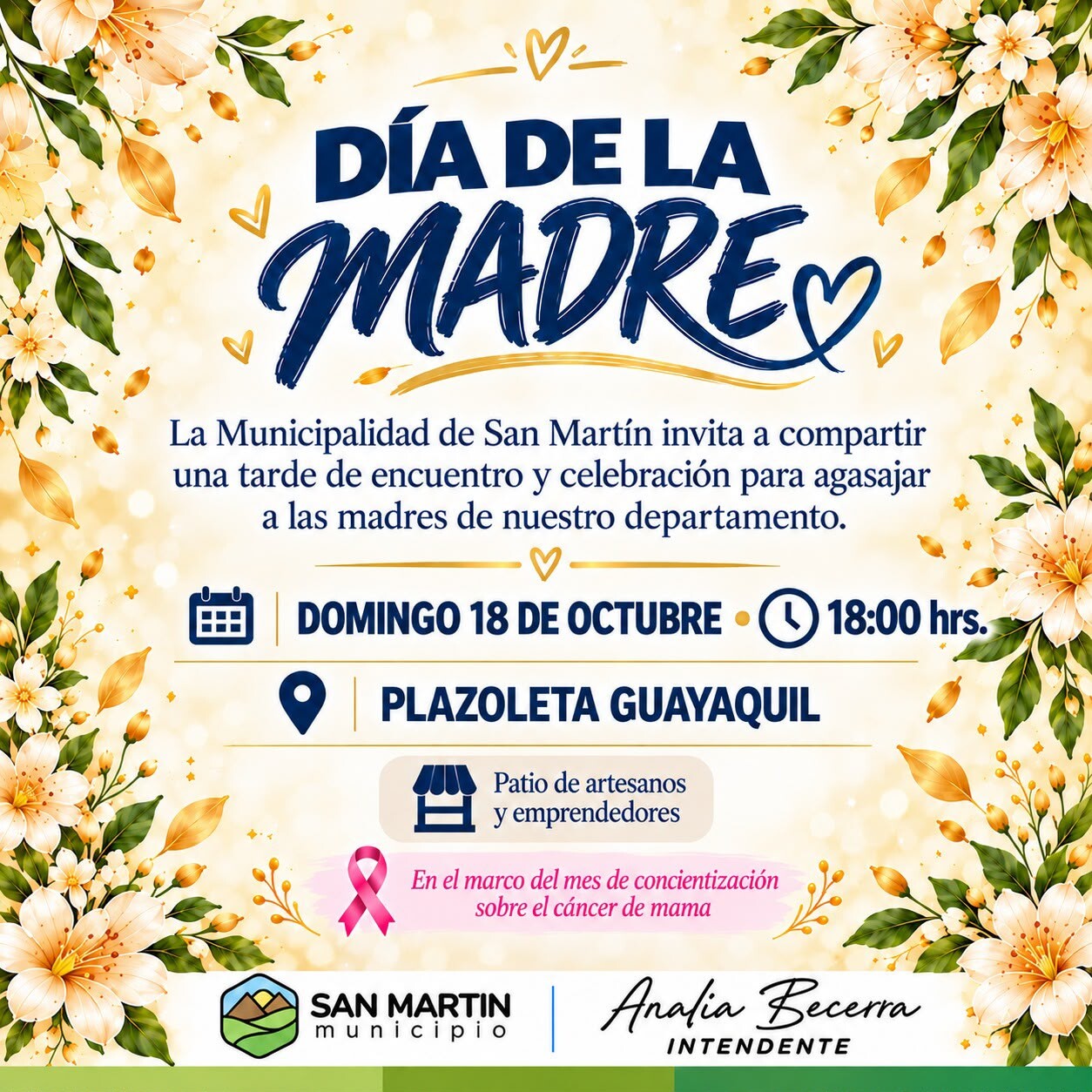 San Martín celebrará el Día de la Madre en la Plazoleta Guayaquil