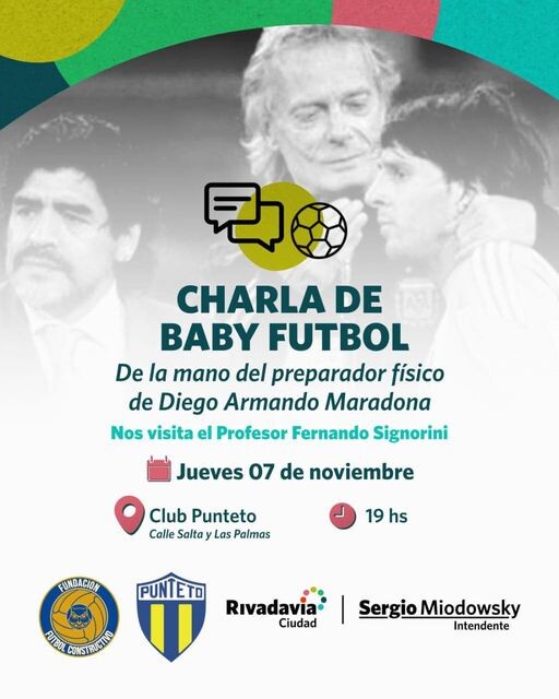 Este jueves el municipio de Rivadavia dictara una charla especial con el preparador fisico de Maradona.