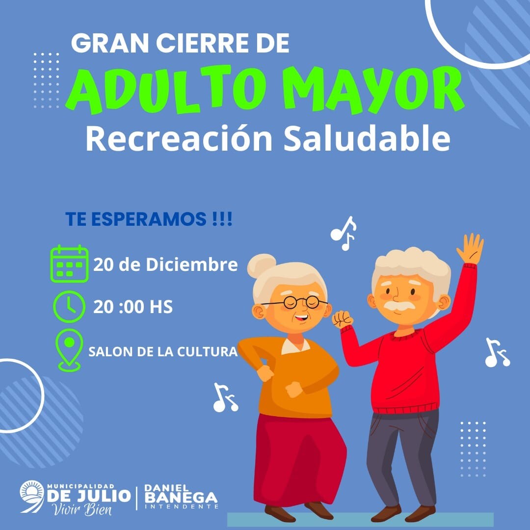 El municipio de 9 de Julio organizo el Gran Cierre del 2024 del Adulto Mayor