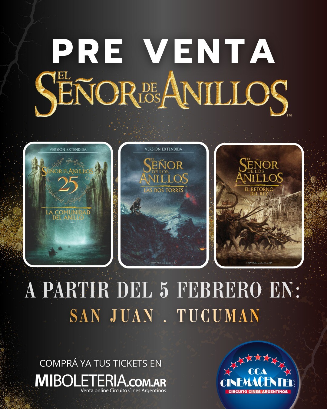 El Señor de los Anillos versión extendida en Cinemacenter San Juan!!! El Señor de los Anillos versión extendida en Cinemacenter San Juan!!!