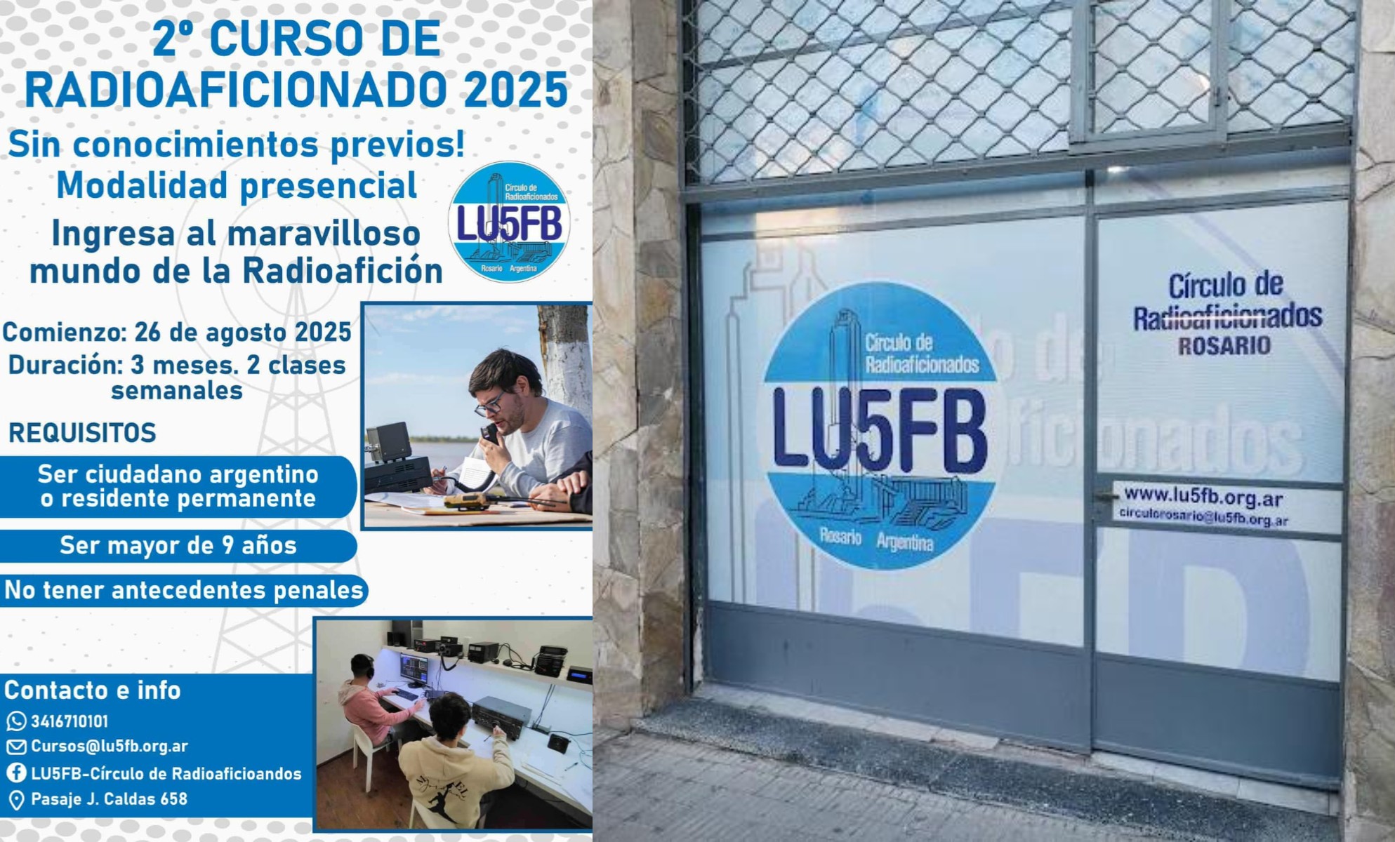 Convocan al 2º Curso OFICIAL de «RADIOAFICIONADOS en ROSARIO» – LU5FB