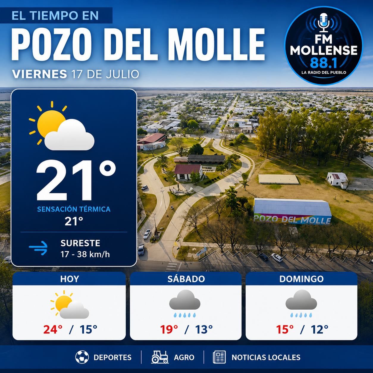 clim.png 🌤️ ¿Cómo va a estar el clima este fin de semana en Pozo del Molle?
