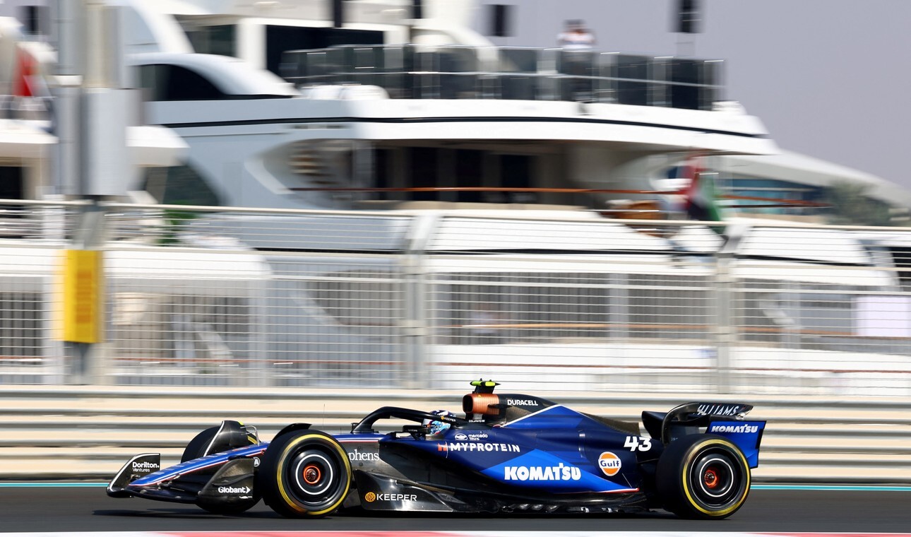 Colapinto fue 7º en la FP1 de Abu Dhabi. Sanción para los Williams