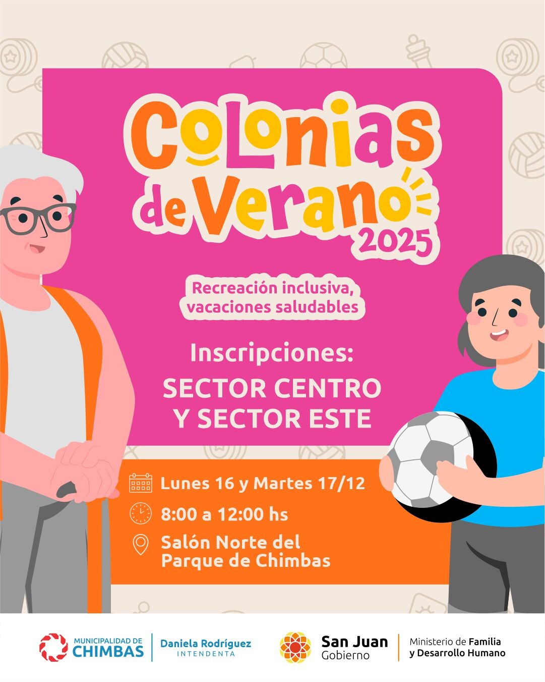 El municipio de Chimbas continua con las inscripciones para las Colonias de Verano 2025