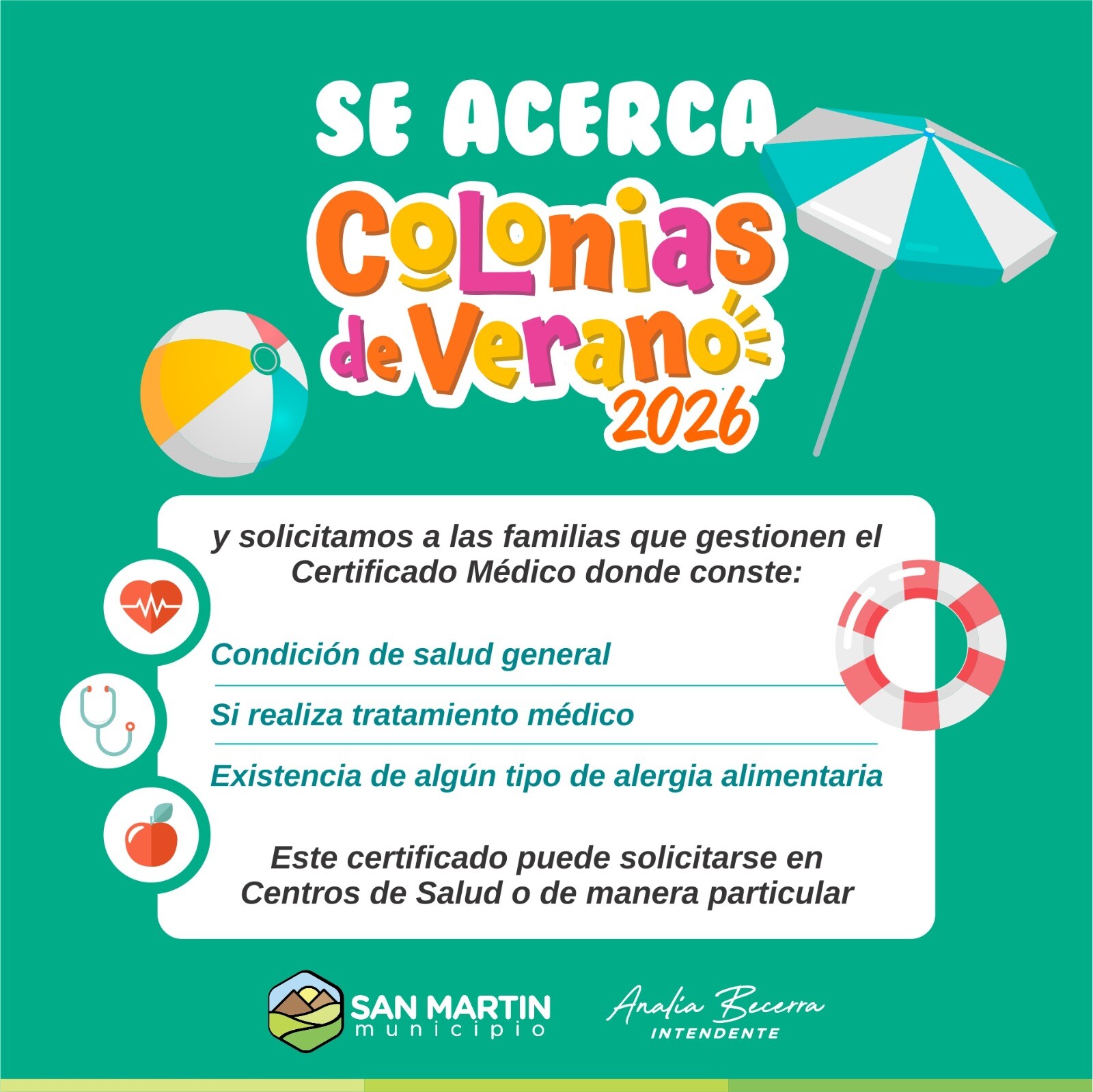 SAN MARTÍN: e prepara para las Colonias de Verano 2026